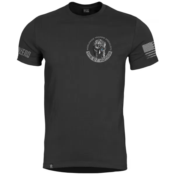  Herren-T-Shirt PENTAGON AGERON VIS ET HONOR K09012-VH SCHWARZ 