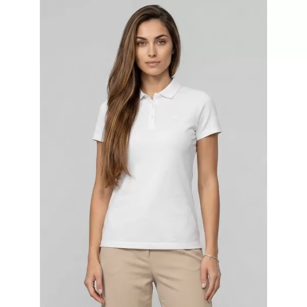  Damen-T-Shirt mit Kragen 4F WMM00TPTSF0768 WEIß 