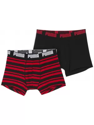 Herren-Boxershorts PUMA MEN EVERYDAY HERITAGE STRIPE BOXER 93832605 ROT/SCHWARZ