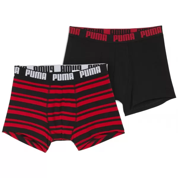  Herren-Boxershorts PUMA MEN EVERYDAY HERITAGE STRIPE BOXER 93832605 ROT/SCHWARZ 