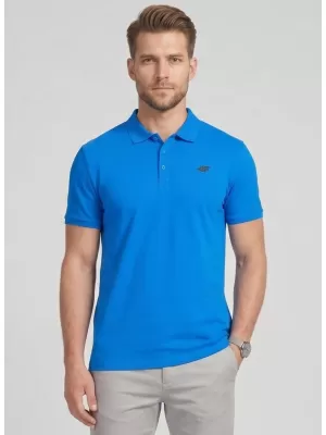 Herren-T-Shirt mit Kragen 4F WMM00TPTSM0770 BLAU