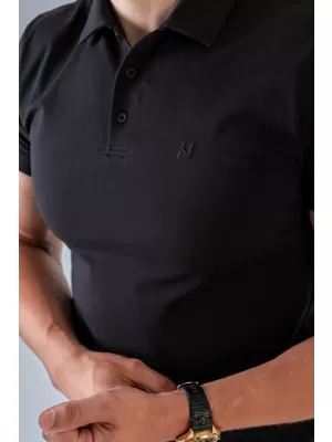 Herren-T-Shirts NEBBIA MIKE MUSCLE FIT POLO 157 SCHWARZ