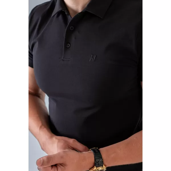  Herren-T-Shirts NEBBIA MIKE MUSCLE FIT POLO 157 SCHWARZ 