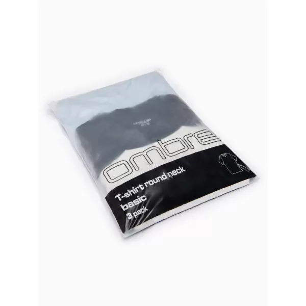  Herren-T-Shirt OMBRE OM-TSBC-0291 SCHWARZ/HELLBLAU/CREMEWEIß 