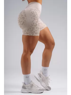 Kompressions-Push-up-Shorts mit Leopardenmuster NEBBIA PRIMAL 856 CREMEFARBENER LEOPARD