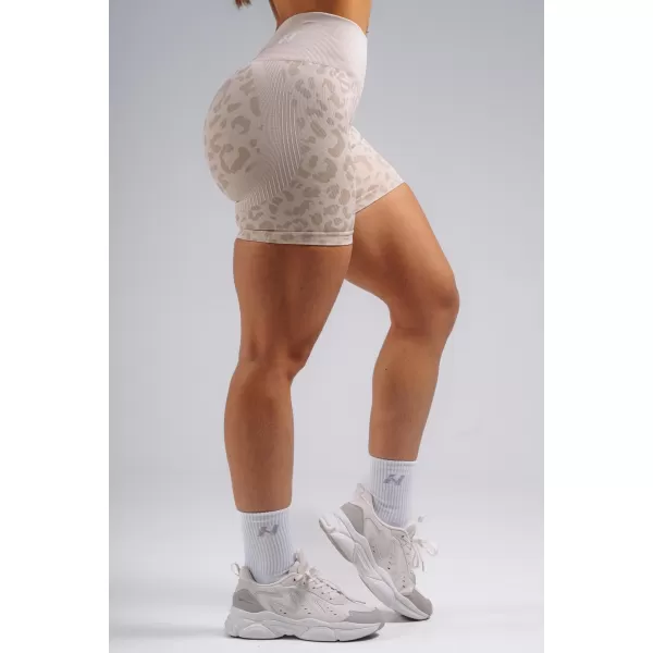  Kompressions-Push-up-Shorts mit Leopardenmuster NEBBIA PRIMAL 856 CREMEFARBENER LEOPARD 