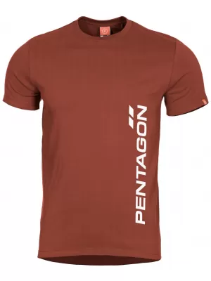 Herren-T-Shirt PENTAGON AGERON KASTANIENBRAUNES ROT