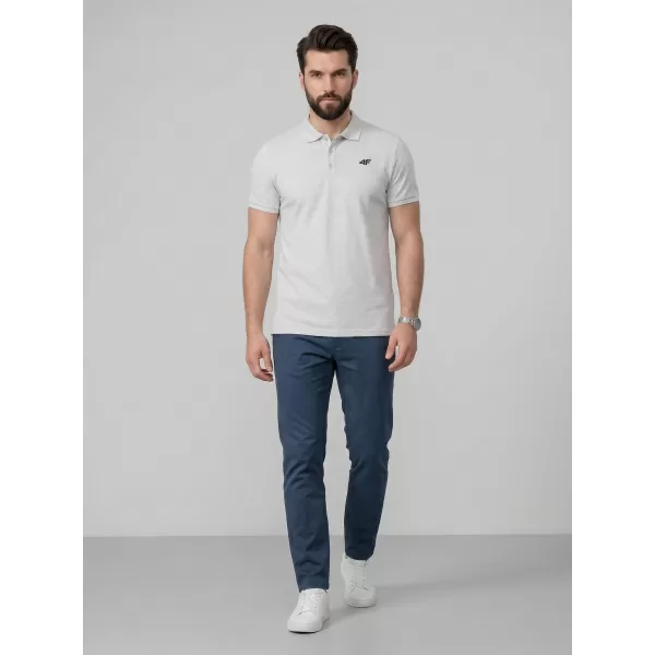  Herren-T-Shirt mit Kragen 4F WMM00TPTSM0771 KALTE HELLGRAUE MELANGE 