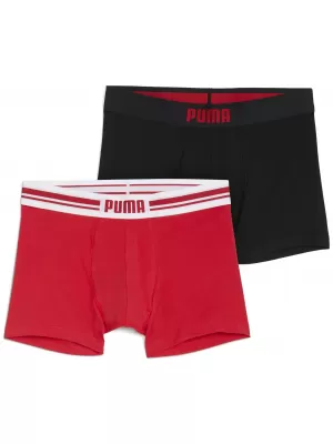Herren-Boxershorts PUMA MEN EVERYDAY PLACED LOGO BOXER 2P 93847605 ROT/SCHWARZ