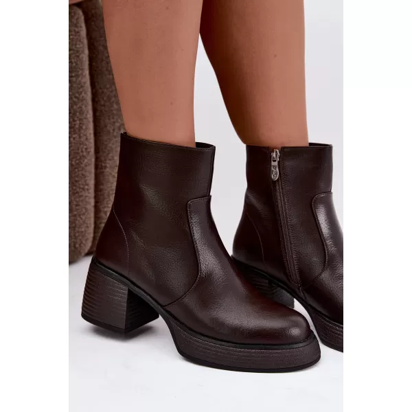  Damen-Stiefeletten D&A CR62-3369 DUNKELBRAUN 