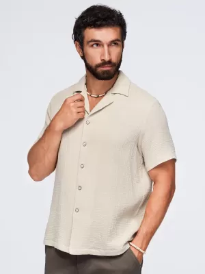Herrenhemd OMBRE OM-SHSS-0223 BEIGE