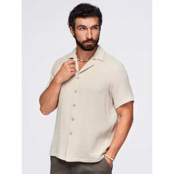  Herrenhemd OMBRE OM-SHSS-0223 BEIGE 