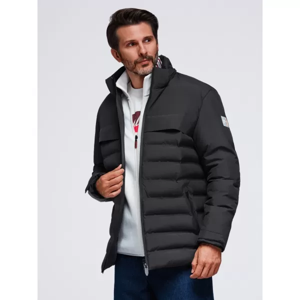  Winter-Steppjacke für Herren OMBRE OM-JAHP-0305 SCHWARZ 