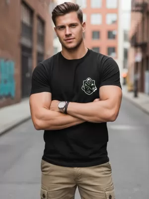 Herren-T-Shirt DSTREET NX089R SCHWARZ