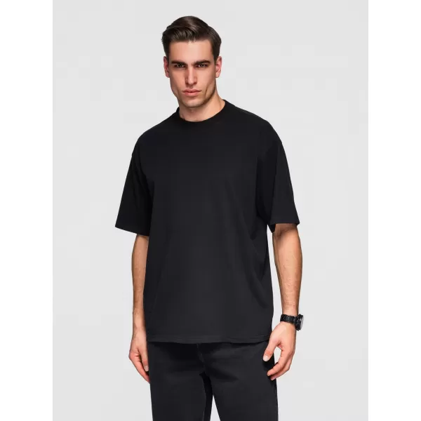  Herren-T-Shirt OMBRE OM-TSBC-0291 SCHWARZ/CREMEFARBEN/HELLOLIV 