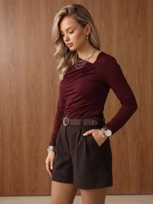 Damenbluse DSTREET RY2945 BURGUND