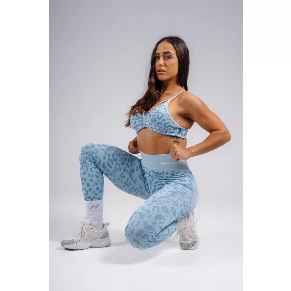  Kompressions-Push-up-Leggings mit Leopardenmuster NEBBIA PRIMAL 849 BLAUER LEOPARD 