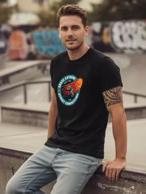 Herren-T-Shirt DSTREET NX076R SCHWARZ