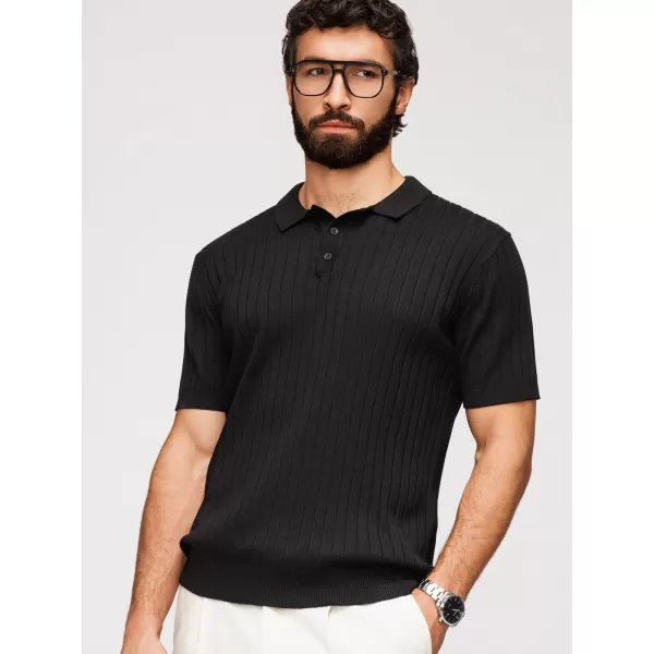  Herren-Poloshirt OMBRE OM-POSS-0180 SCHWARZ 