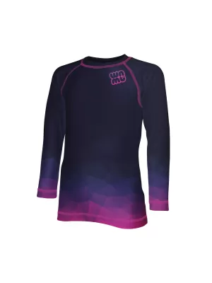 Kinder-Funktions-T-Shirt mit langen Ärmeln WAMU MOZAIKA DUNKELVIOLETT