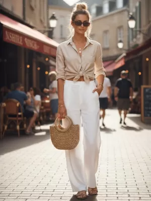 Damenhosen DSTREET UY3078 WEIß