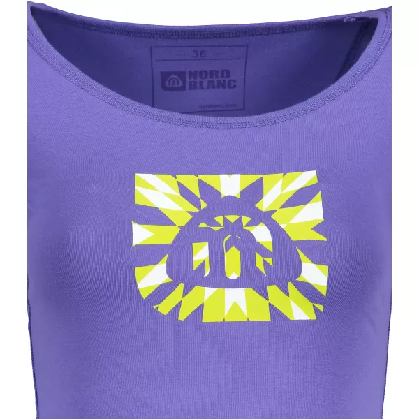  Damen-T-Shirt mit kurzen Ärmeln NORDBLANC NBFLT2830 LILA GEPARD 