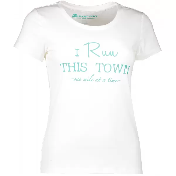  Frauen t -Shirt mit kurzen Ärmeln ALPINE PRO BUFFA LTSJ333 WEIß 