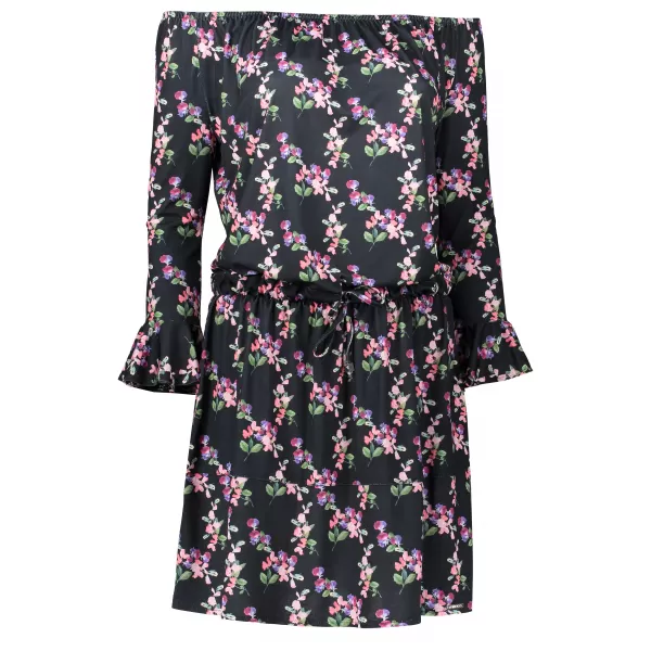  Frauenkleid mit Rüschen NUMOCO A198-3 SCHWARZ 