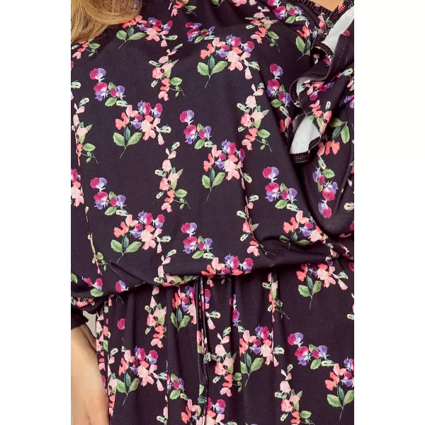  Frauenkleid mit Rüschen NUMOCO A198-3 SCHWARZ 