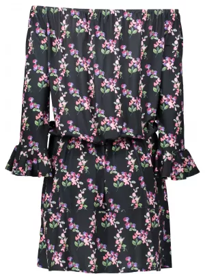 Frauenkleid mit Rüschen NUMOCO A198-3 SCHWARZ