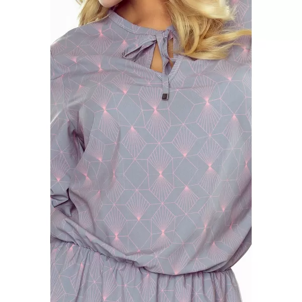  Frauenkleid mit Rüschen NUMOCO A182-2 GRAU 
