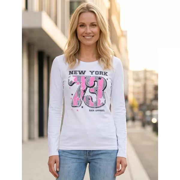 Frauen t -Shirt mit langen Ärmeln SAM 73 WT 765 WEIß 