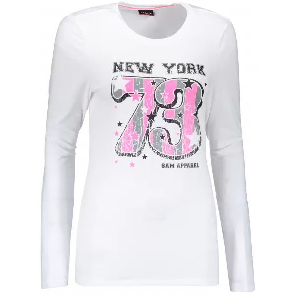  Frauen t -Shirt mit langen Ärmeln SAM 73 WT 765 WEIß 