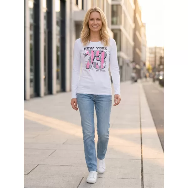  Frauen t -Shirt mit langen Ärmeln SAM 73 WT 765 WEIß 