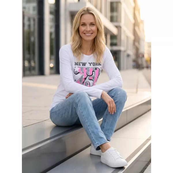  Frauen t -Shirt mit langen Ärmeln SAM 73 WT 765 WEIß 