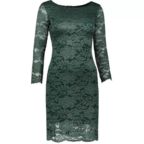  Damenkleid mit Spitze NUMOCO 180-3 DUNKELGRÜN 