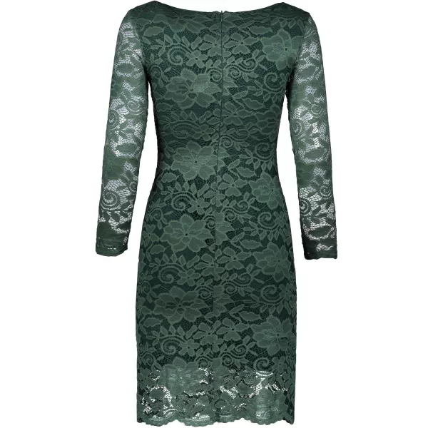  Damenkleid mit Spitze NUMOCO 180-3 DUNKELGRÜN 