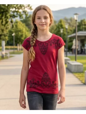 Girl's T -Shirt mit kurzen Ärmeln SAM 73 GT 525 ROT
