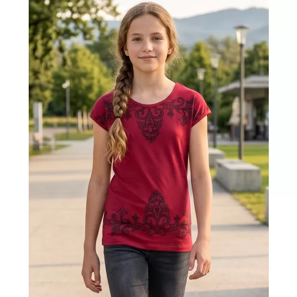  Girl's T -Shirt mit kurzen Ärmeln SAM 73 GT 525 ROT 
