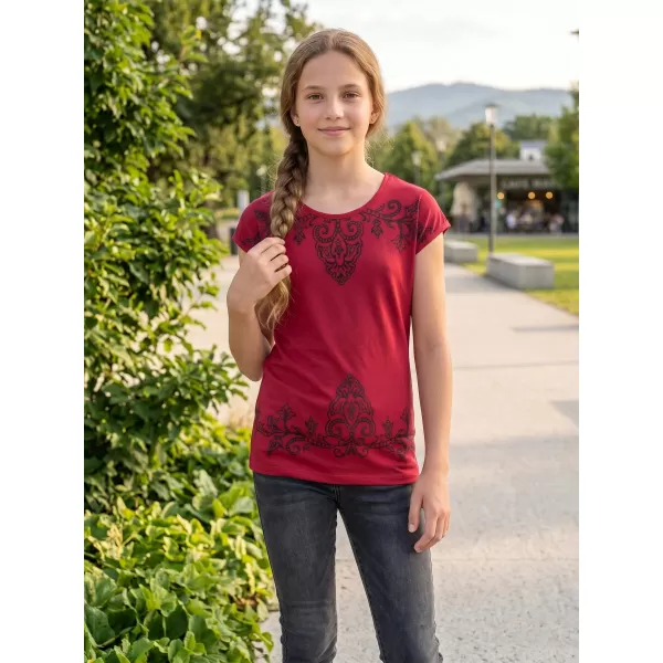  Girl's T -Shirt mit kurzen Ärmeln SAM 73 GT 525 ROT 