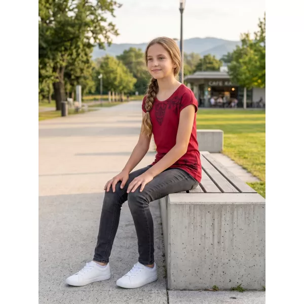  Girl's T -Shirt mit kurzen Ärmeln SAM 73 GT 525 ROT 