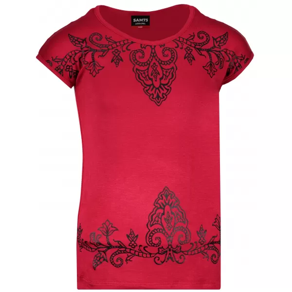  Girl's T -Shirt mit kurzen Ärmeln SAM 73 GT 525 ROT 
