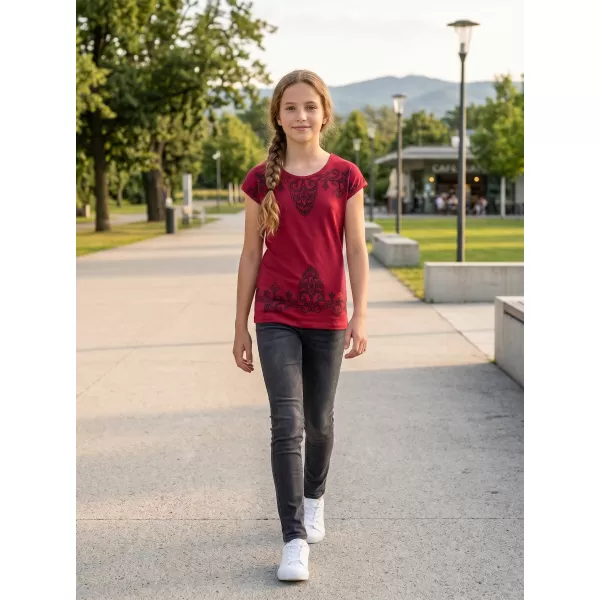  Girl's T -Shirt mit kurzen Ärmeln SAM 73 GT 525 ROT 