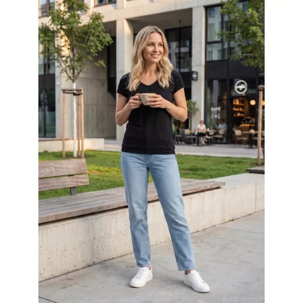  Frauen t -Shirt mit kurzen Ärmeln SAM 73 WT 774 SCHWARZ 