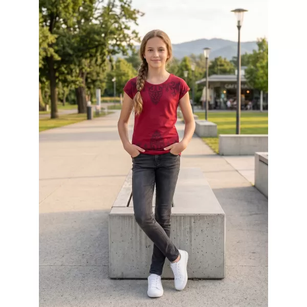  Girl's T -Shirt mit kurzen Ärmeln SAM 73 GT 525 ROT 