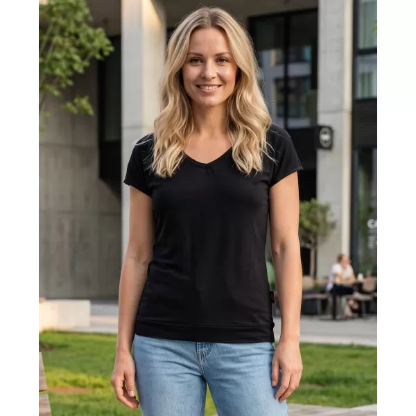  Frauen t -Shirt mit kurzen Ärmeln SAM 73 WT 774 SCHWARZ 