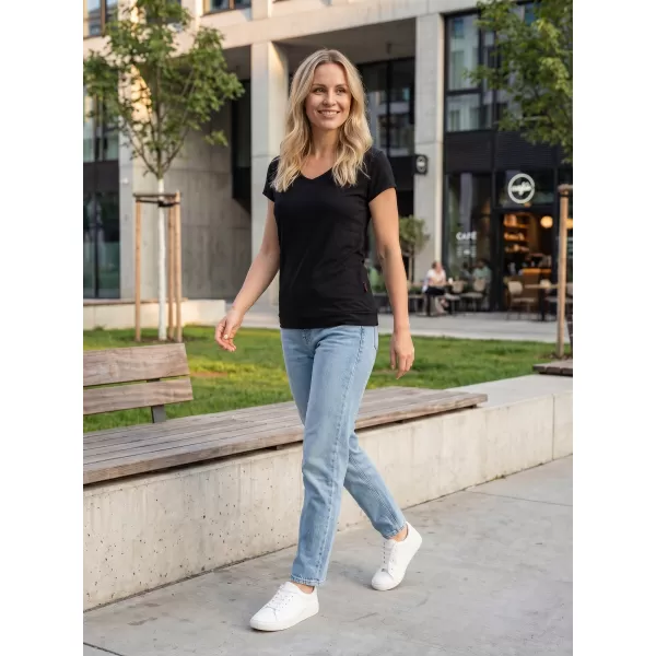  Frauen t -Shirt mit kurzen Ärmeln SAM 73 WT 774 SCHWARZ 