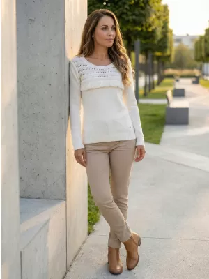 Damenpullover KIXMI ILISA BEIGE