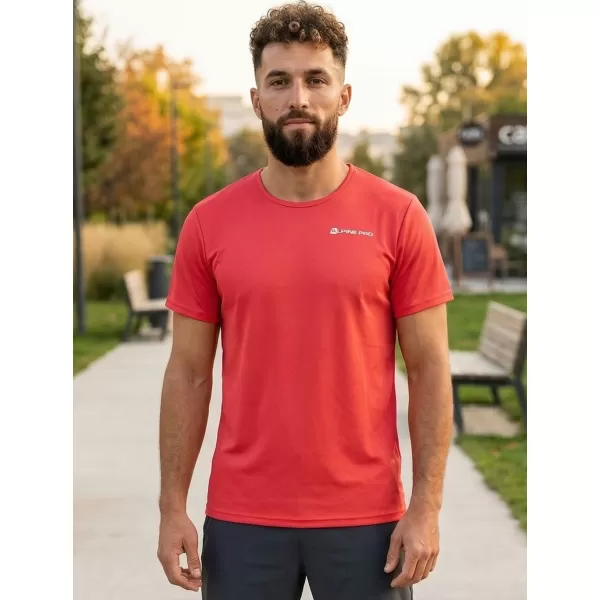  Herren -funktionales Hemd ALPINE PRO OHVICE MTSN496 ROT 