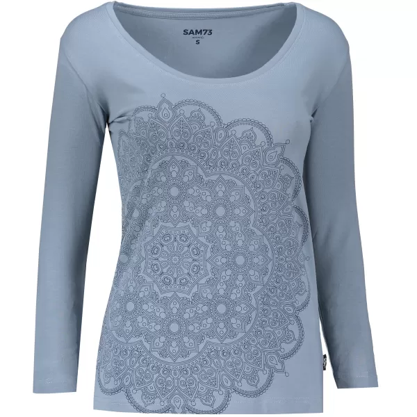  Frauen t -Shirt mit 3/4 Ärmeln SAM 73 LTSP538 GRAU/GRÜN 